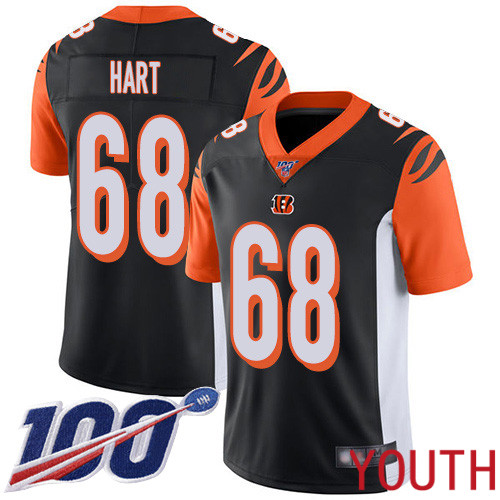 Cincinnati Bengals Limited Black Youth Bobby Hart Home Jersey NFL Footballl #68 100th Season Vapor Untouchable